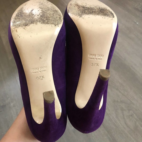Miu Miu Purple Suede Heels - Picture 6 of 6